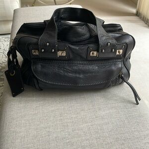 Chloe black leather ACIER bag o/s